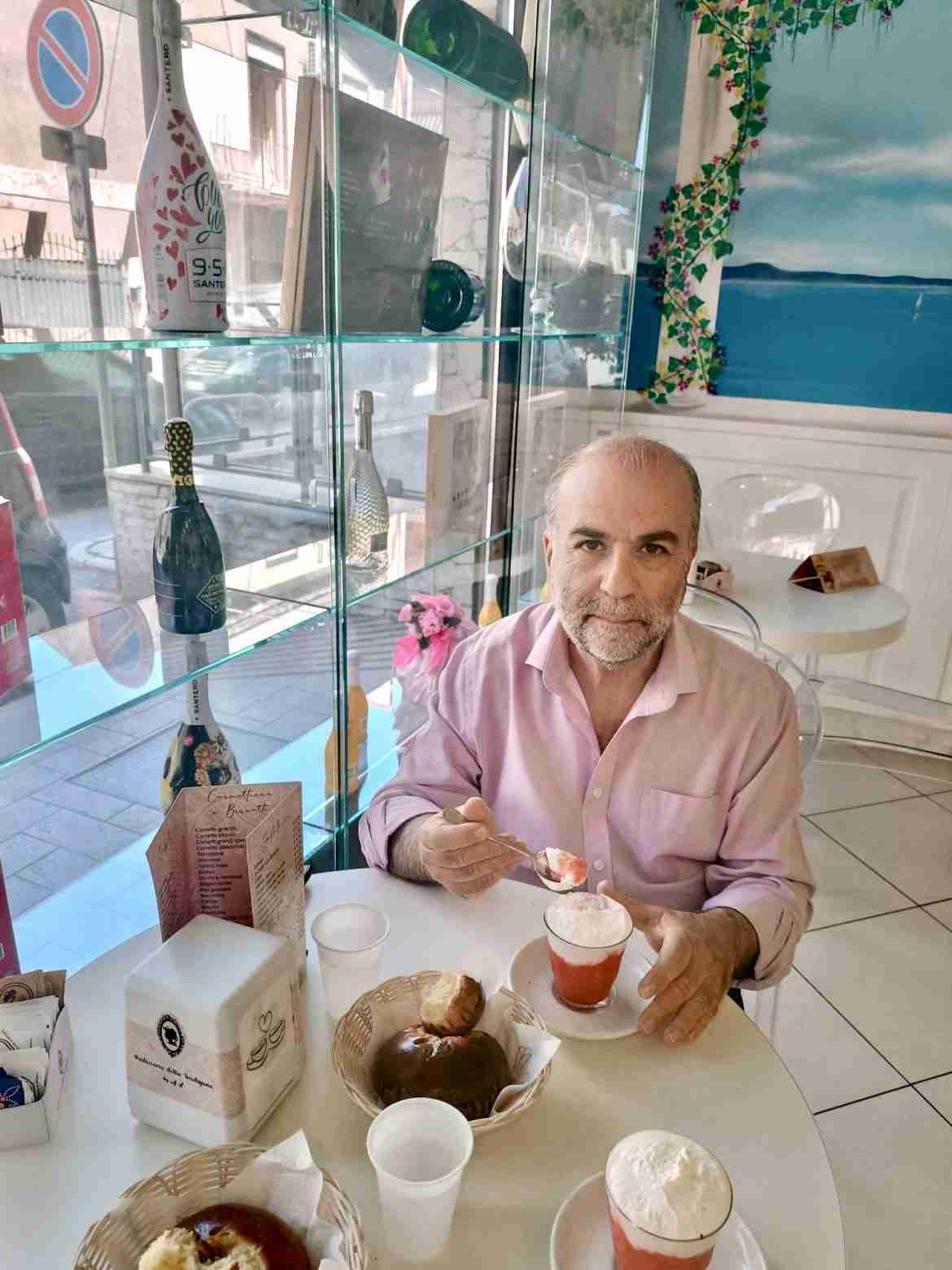Dr Antonino Sindoni with Sicilian Pastry Granita